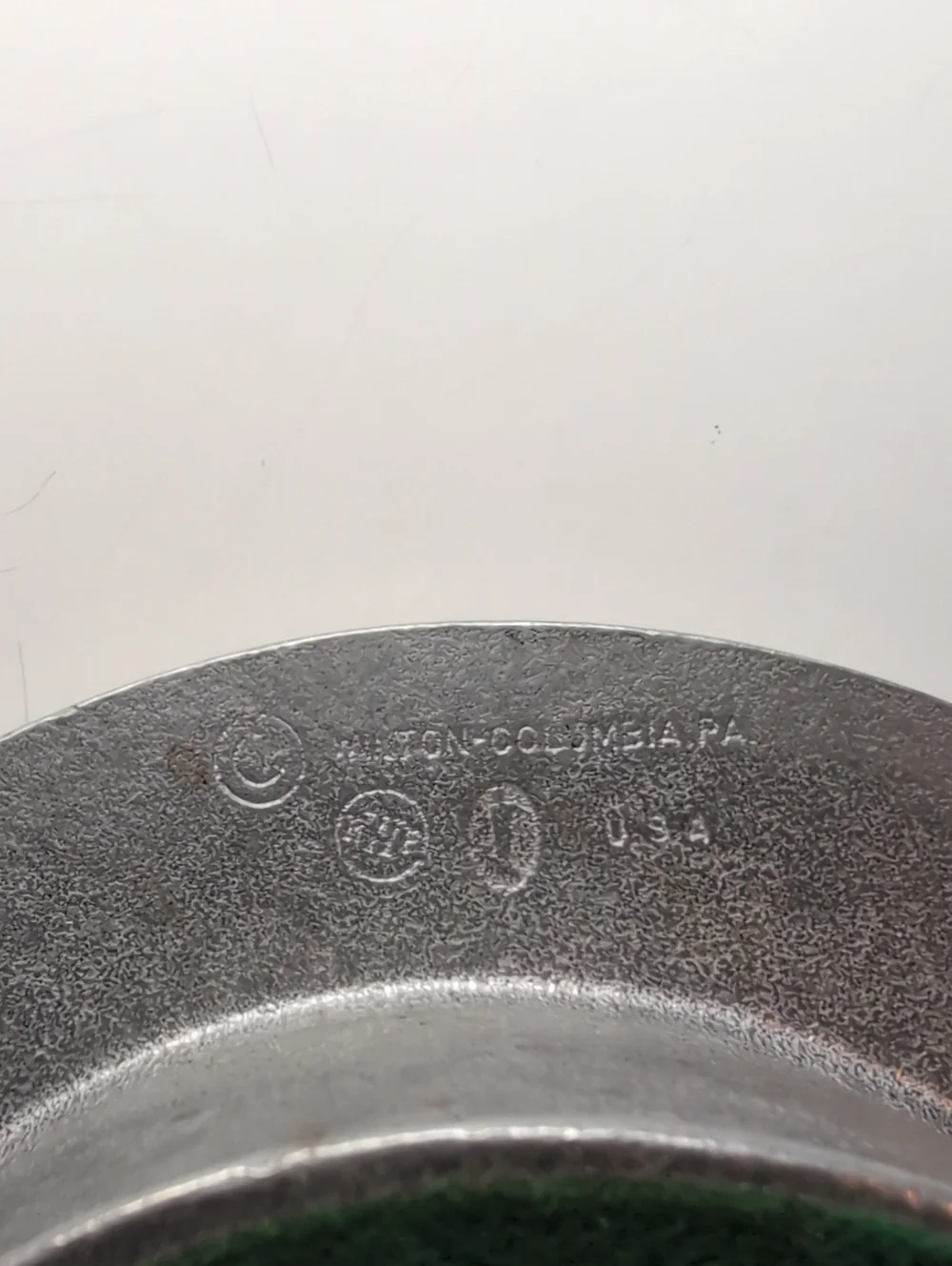 Vintage Pewter Wine Bottle Coaster  with French Inscription - Silver